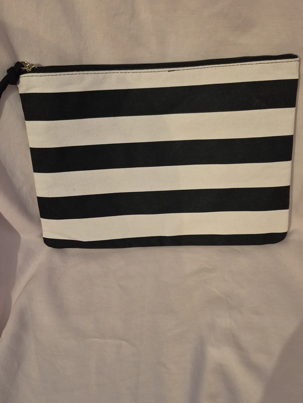 NWOT Victoria's Secret Black & White Stripe Cosmetic Pouch